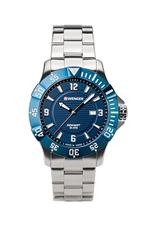 Wenger Seaforce Watch - Stainless Steel with Blue Dial and Stainless Steel Bracelet