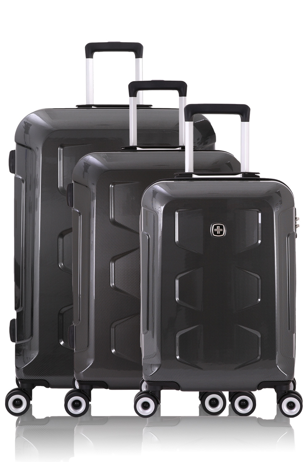 Swissgear 6572 Limited Edition 3pc Hardside Spinner Luggage Set Black