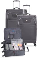 Swissgear 6006 Expandable Liteweight 3pc Spinner Luggage Set - Gray