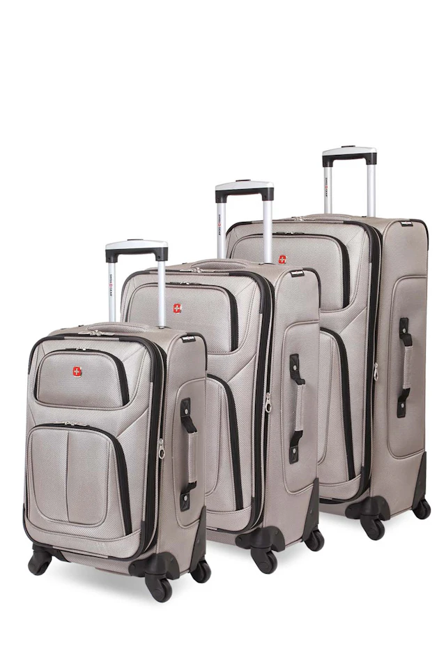 Swissgear Sion 6283 Expandable 3pc Spinner Luggage Set Pewter