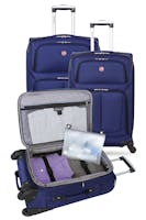 Swissgear Sion 6283 Expandable 3pc Spinner Luggage Set - Blue