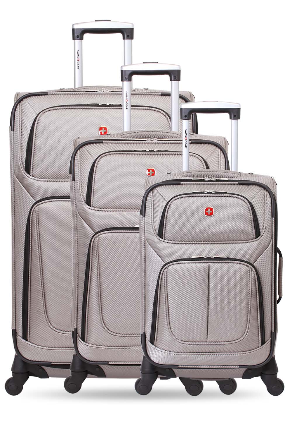 Swissgear Sion 6283 Expandable 3pc Spinner Luggage Set Pewter