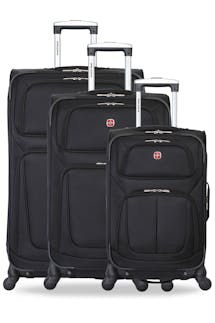 Swissgear Sion 6283 Expandable 3pc Spinner Luggage Set - Black
