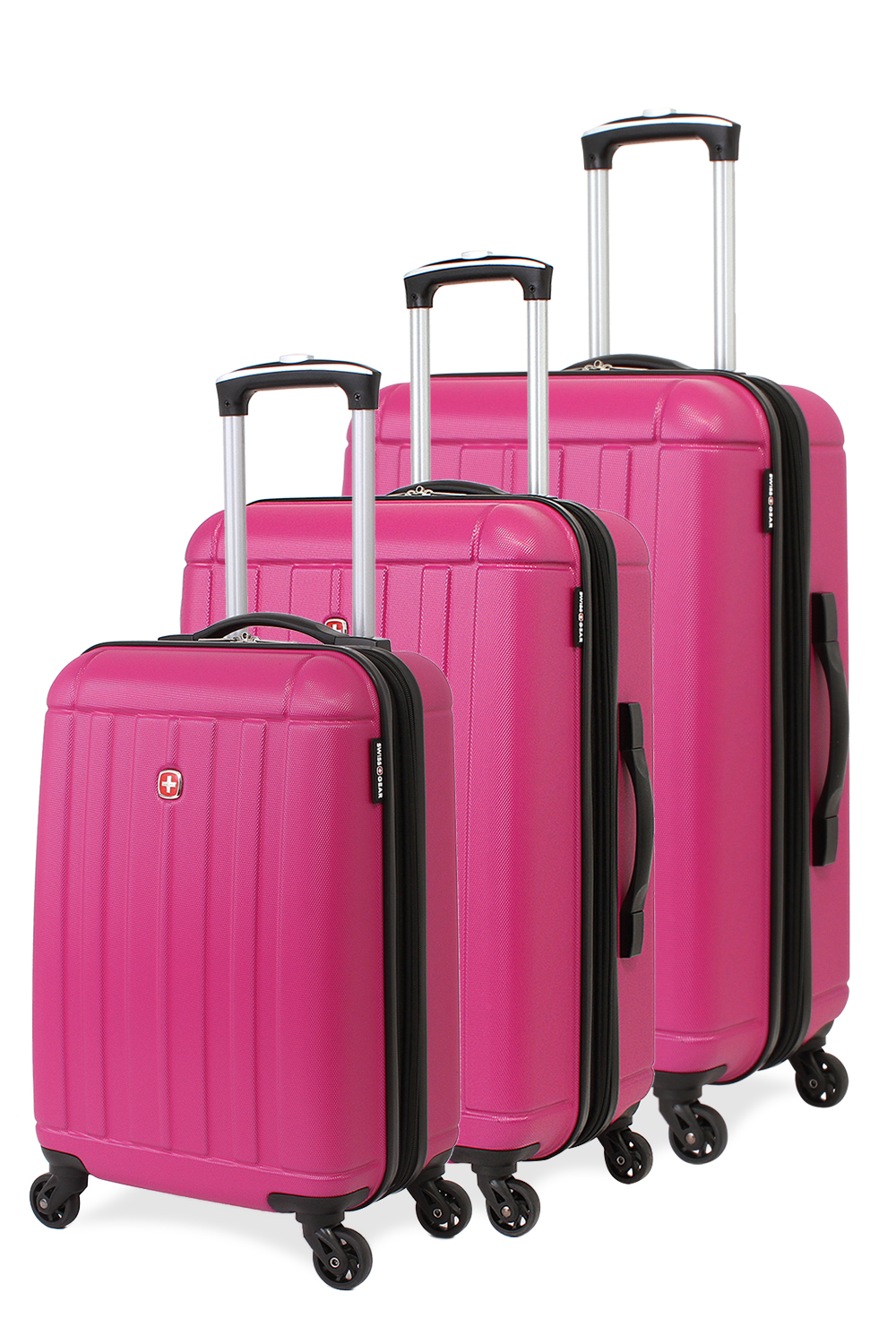 Pink hardside cheap luggage set