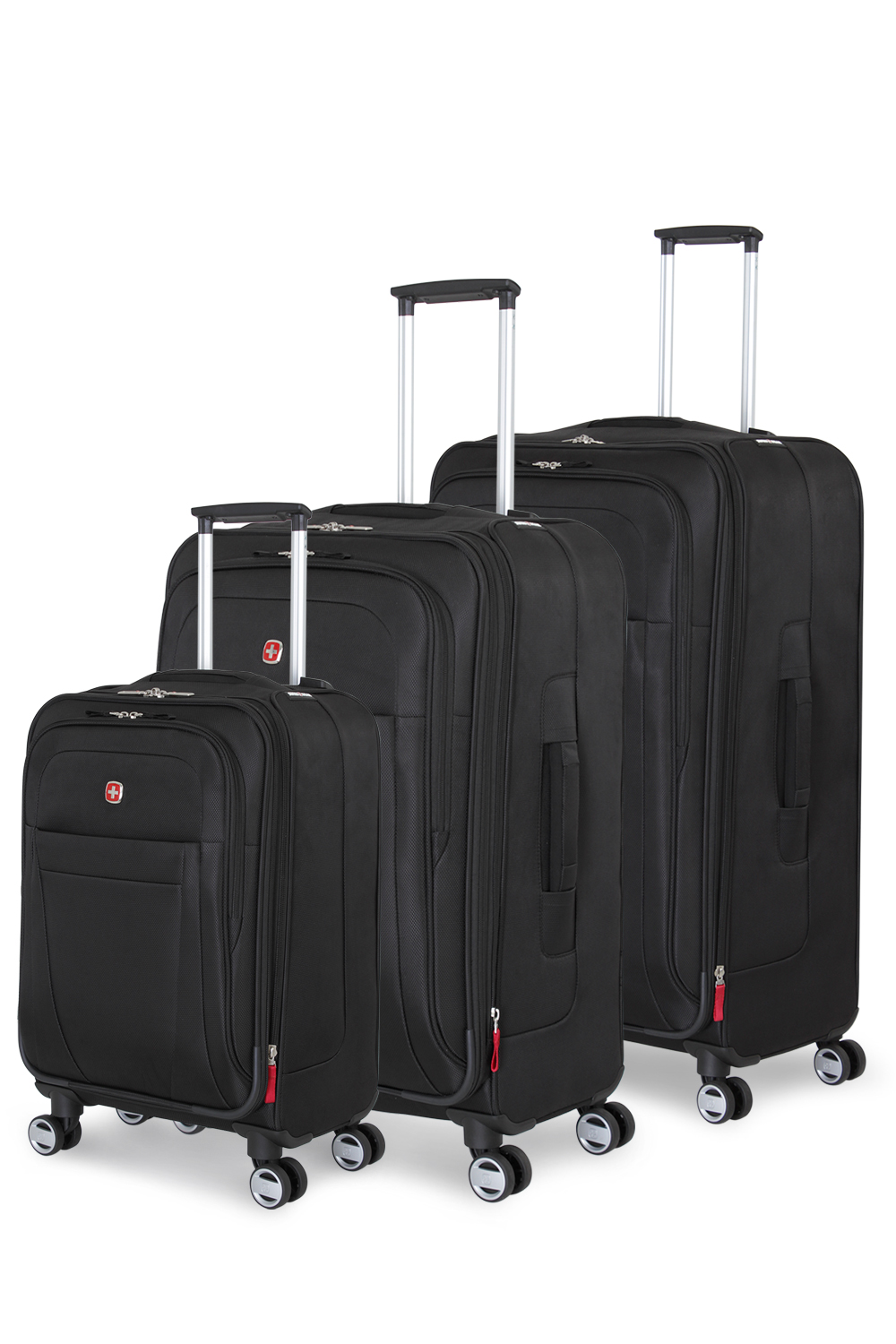 Swissgear 6305 Expandable 3pc Spinner Luggage Set Black