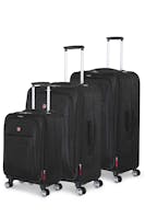 Swissgear 6305 Expandable 3pc Spinner Luggage Set - Black