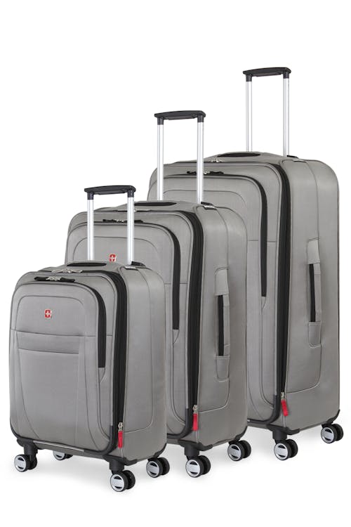 Swissgear 6305 Expandable 3pc Spinner Luggage Set - Pewter
