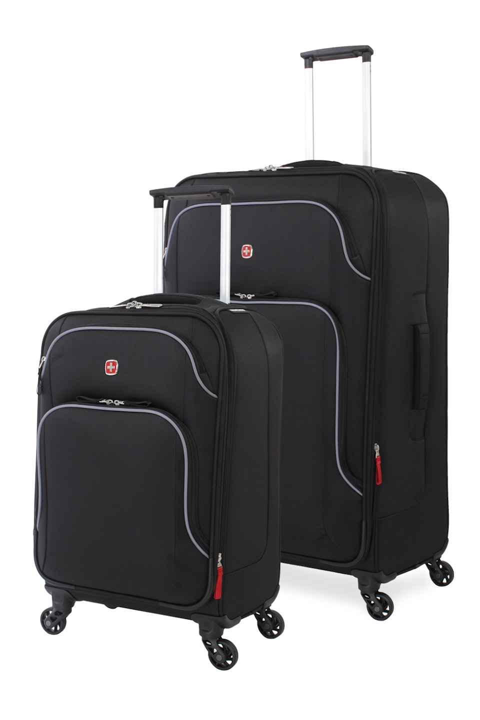 Swissgear 6320 Expandable 2pc Luggage set Black/Silver