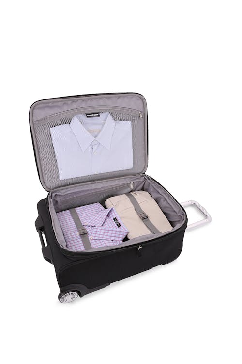 SWISSGEAR 6369 20" 2 Wheel Upright Luggage Adjustable clothing tie-down straps 