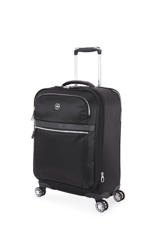 Swissgear 7636 20" Expandable Carry On Spinner Luggage - Black