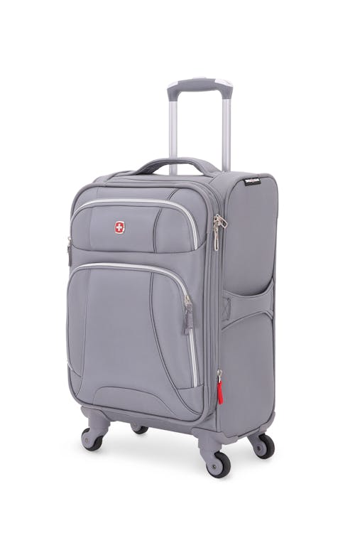Swissgear 7676 19" Expandable Liteweight Carry On Spinner Luggage - Charcoal/Silver