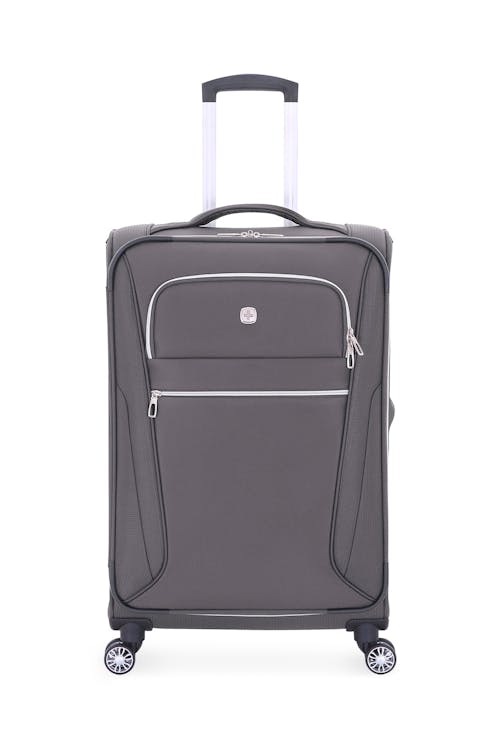 Swissgear 7850 Checklite 24.5" Expandable Liteweight Luggage Two front panel pockets with silver tone zippers