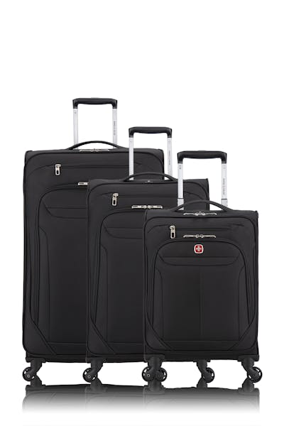 Swissgear Marumo Collection 3 Piece Expandable Upright Luggage Set - Black