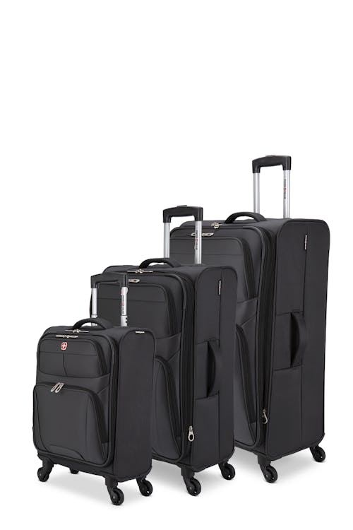 Swissgear Castelle Lite Collection 3 Piece Expandable Upright Luggage Set - Charcoal