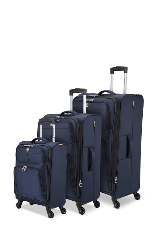 Swissgear Castelle Lite Collection 3 Piece Expandable Upright Luggage Set - Navy