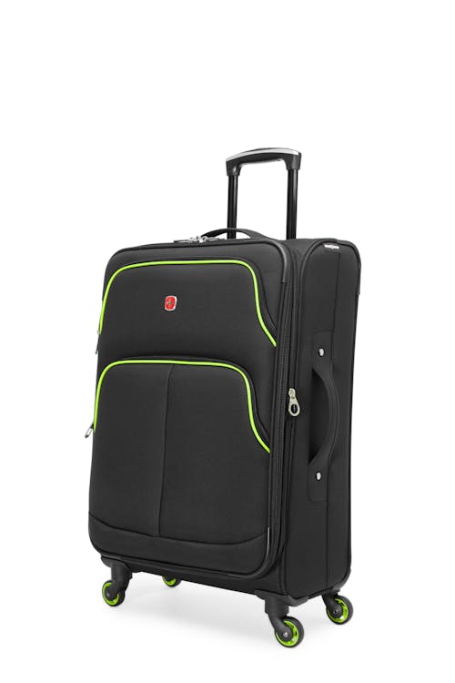 Swissgear Collection de bagages Empire - Valise souple extensible de 24 po - Noir / Lime