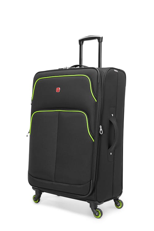 Swissgear Collection de bagages Empire - Valise souple extensible de 28 po - Noir / Lime