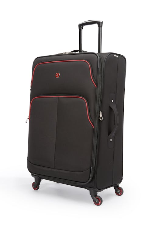 Swissgear Collection de bagages Empire - Valise souple extensible de 28 po - Noir / Rouge