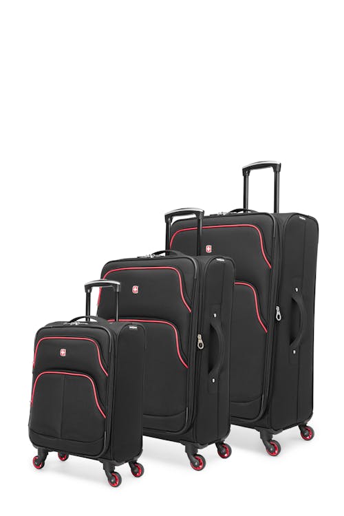 Swissgear Empire Collection Upright Luggage 3 Piece Set - Black / Pink