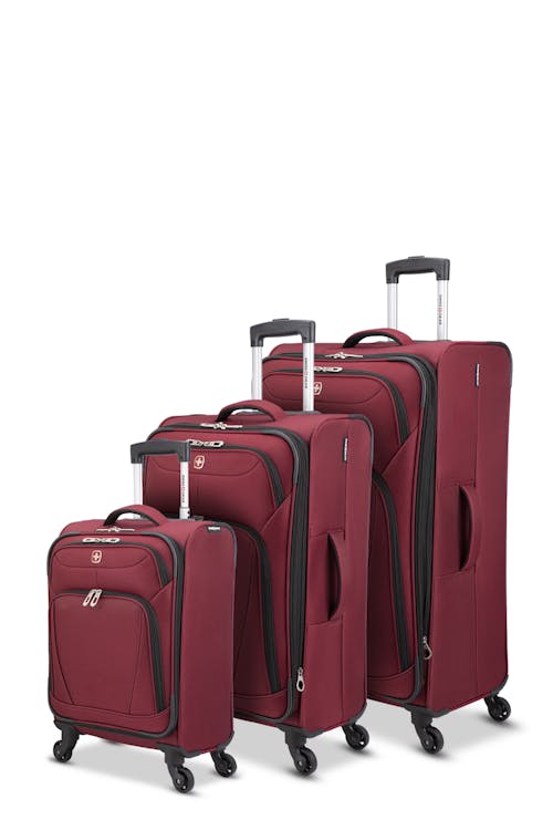 Swissgear Super Lite Collection 3 Piece Expandable Upright Luggage Set contains the Carry-on Soft-side, 24" Soft-side Expandable Upright and the 28" Soft-side Expandable Upright Luggage