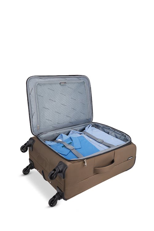 Swissgear Super Lite Collection 3 Piece Expandable Upright Luggage Set Interior tie-down straps help keep all of your packed items secure