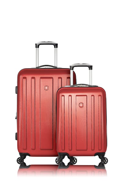 SWISSGEAR Collection La Sarinne - Ensemble de voyage de 2 pièces - Valise de cabine et valise de 24 po - Rouge sang