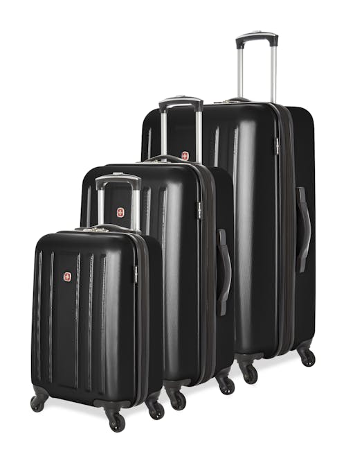 Swissgear La Sarinne Collection Hardside Luggage 3 Piece Set - Black