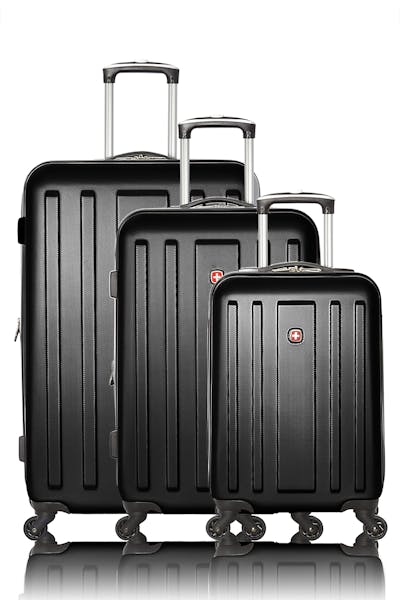 Swissgear La Sarinne Collection Hardside Luggage 3 Piece Set - Black