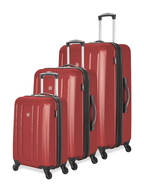 Swissgear Collection de bagages La Sarinne - Ensemble de 3 valises rigides - Rouge Sang