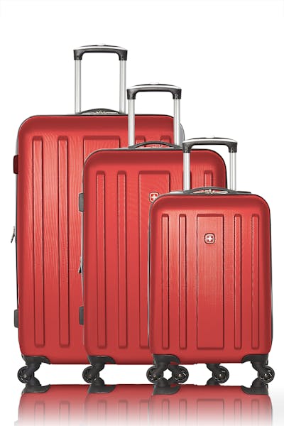 Swissgear Collection de bagages La Sarinne - Ensemble de 3 valises rigides - Rouge Sang