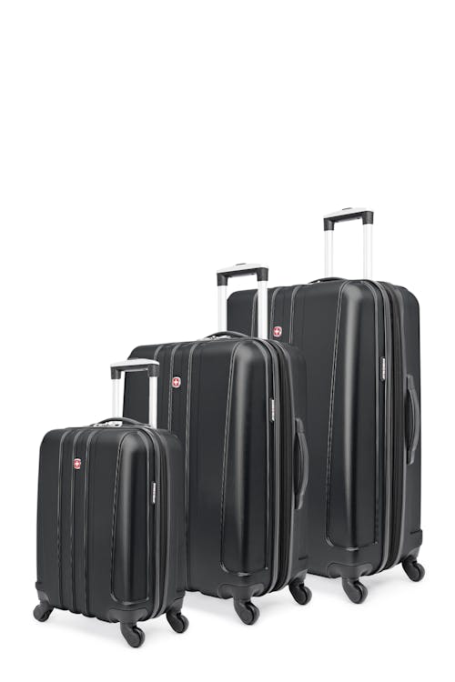 Swissgear Collection de bagages Pinnacle - Ensemble de 3 valises rigides - Noir
