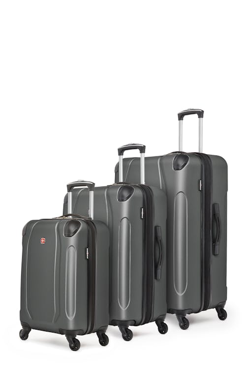 Swissgear Collection de bagages Central Lite - Ensemble de 3 valises rigides - Charbon