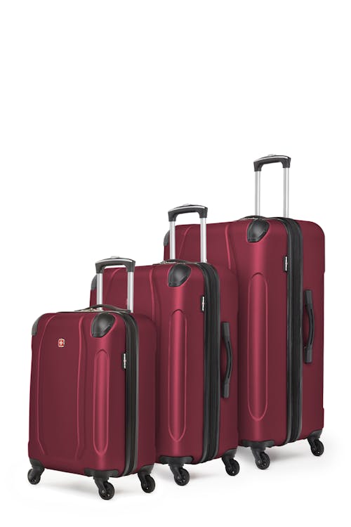 Swissgear Central Lite Collection Hardside Luggage 3 Piece Set - Oxblood