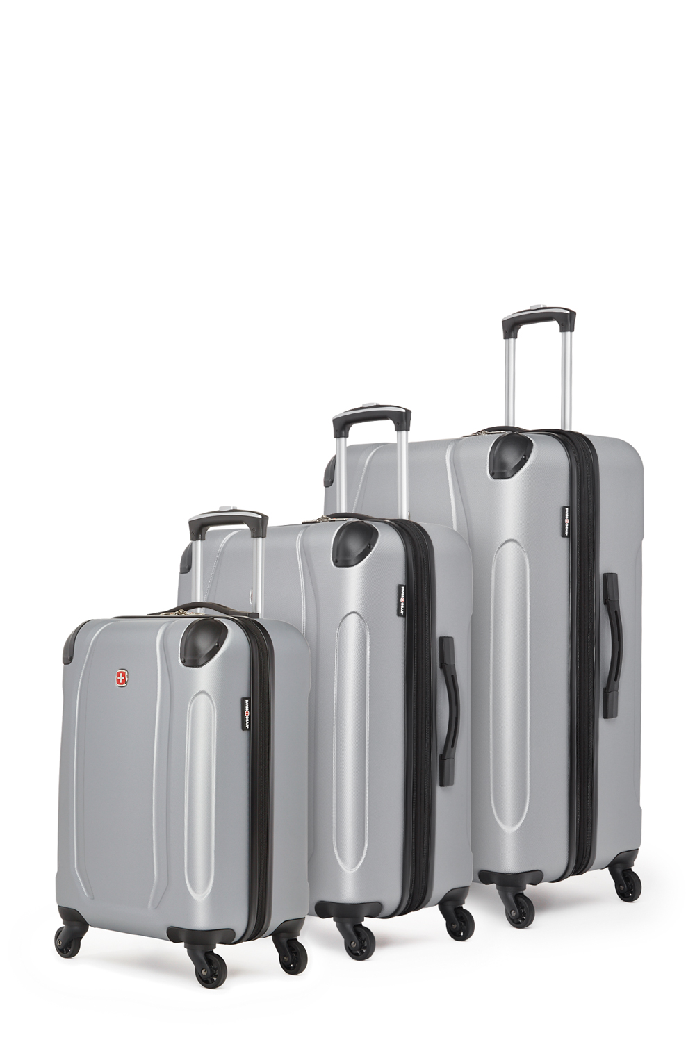 Swiss gear 3 piece silver luggage set sale