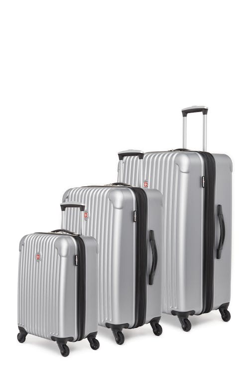 Swissgear Collection de bagages Linigno - Ensemble de 3 valises rigides - Argent