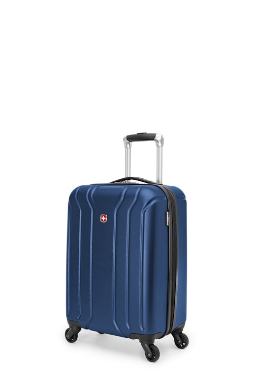 Swissgear Collection de bagages Upload - Valise de cabine rigide avec porte-gobelet intégré - Bleu Marine