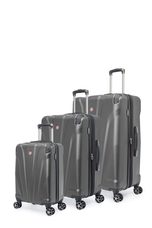 Swissgear Collection de bagages Global Traveller - Ensemble de 3 valises rigides - Charbon
