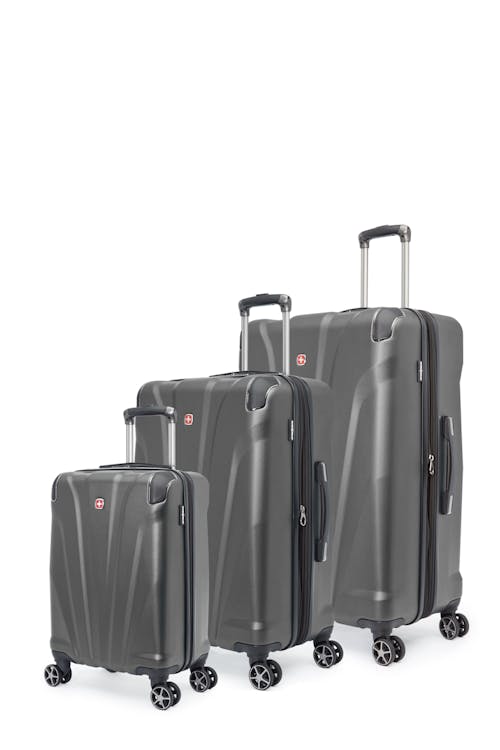 Swissgear Global Traveller Collection Expandable Hardside Luggage 3 Piece Set - Charcoal