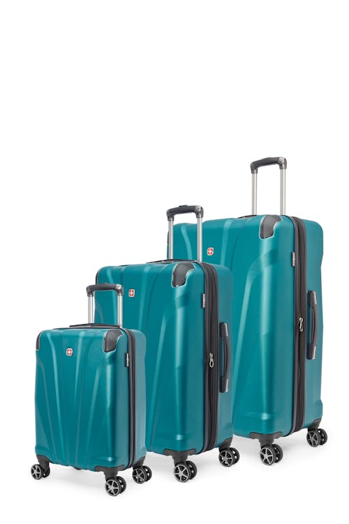 Swissgear Collection de bagages Global Traveller - Ensemble de 3 valises rigides - Sarcelle