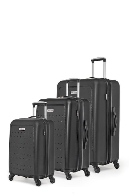 Swissgear Collection de bagages 3D Lite - Ensemble de 3 valises rigides - Noir
