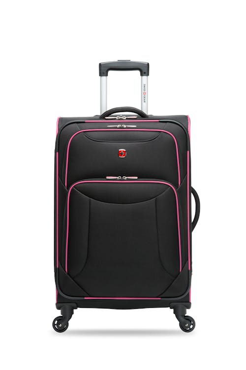 Swissgear Basel Collection 24" Expandable Upright Luggage - Black/Magenta