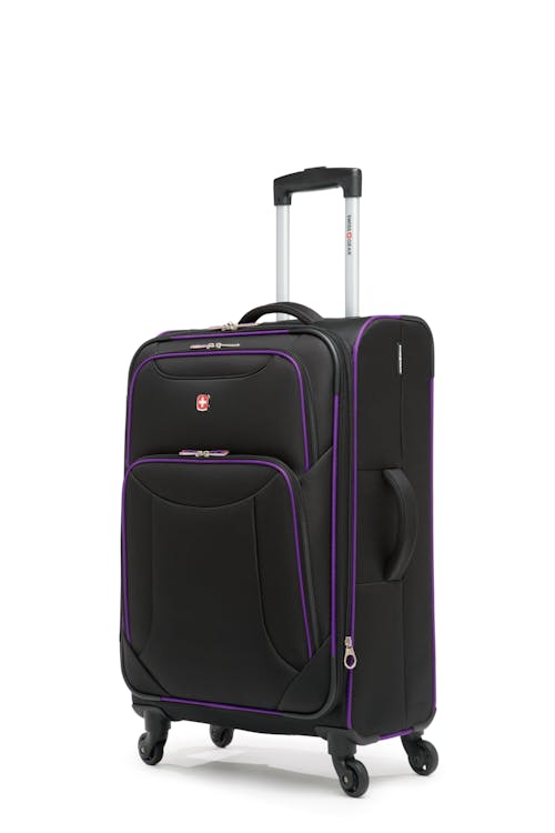 Swissgear Basel Collection 24" Expandable Upright Luggage - Black/Purple