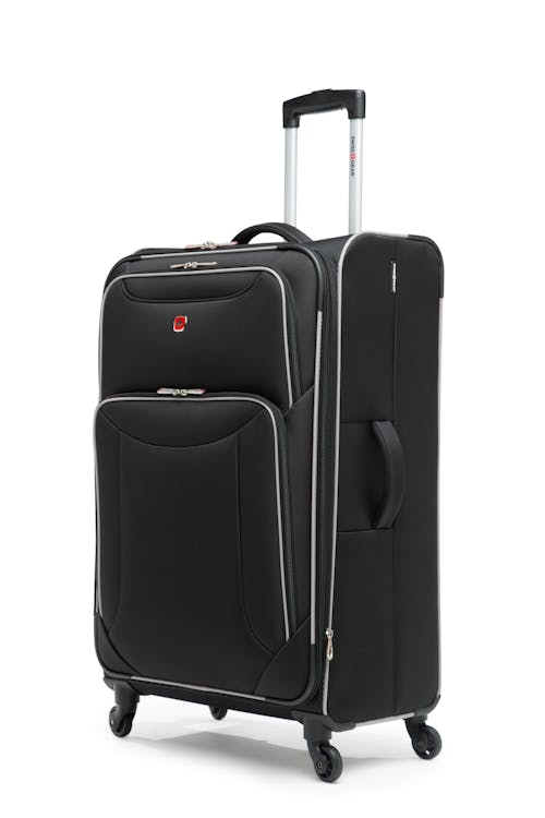 Swissgear Collection de bagages Basel - Valise Souple Extensible de 28 po - Noir/Argent