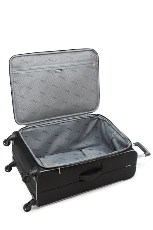 Swissgear Collection de bagages Basel - Valise Souple Extensible de 28 po - Noir/Argent