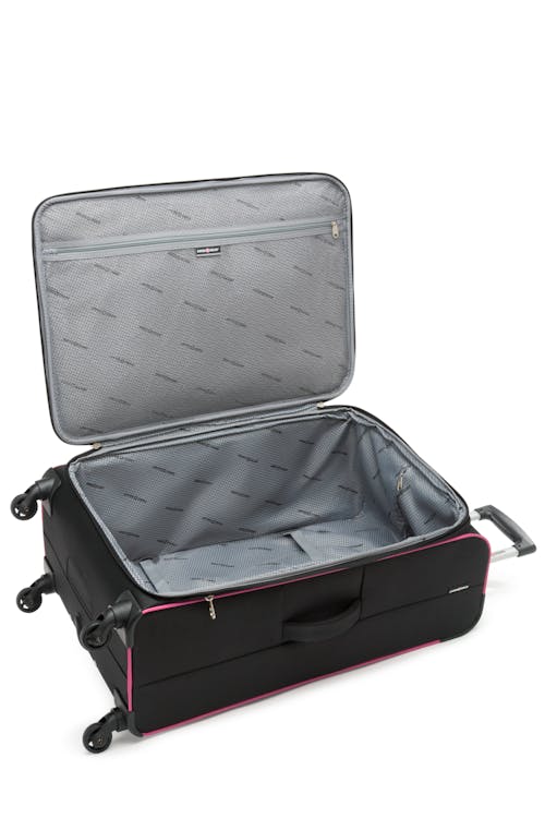 Swissgear Collection de bagages Basel - Valise Souple Extensible de 28 po - Noir/Magenta