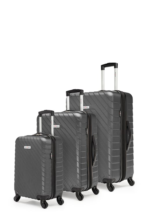 Swissgear BOLD II Collection Expandable Hardside Luggage 3 Piece Set - Charcoal