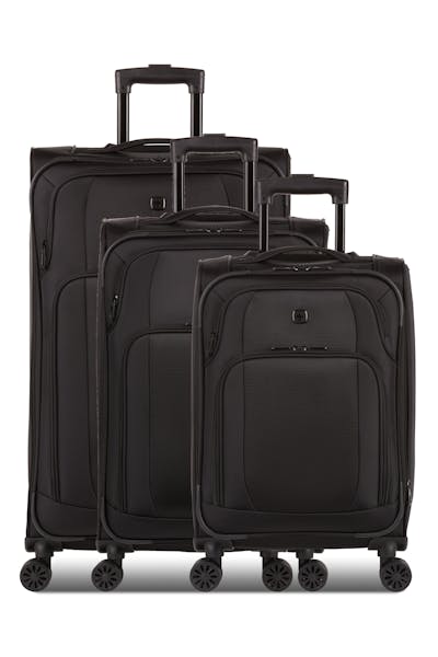 SWISSGEAR 34600 Expandable 3pc Spinner Luggage Set - Black