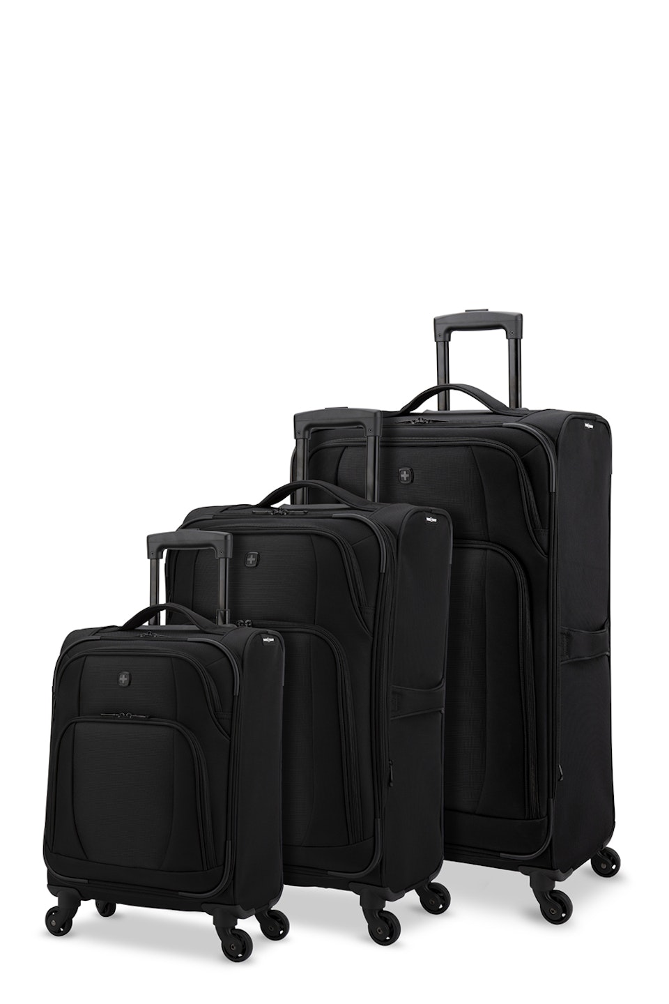 Swissgear NOUVEAU Collection 3 Piece Expandable Upright Luggage Set Black
