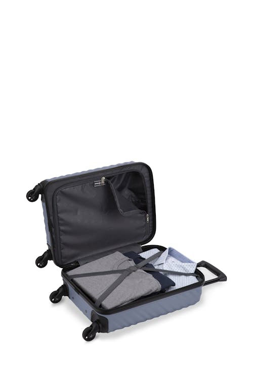 Swissgear MOD Collection Carry-On Hardside Luggage Interior tie-down straps help keep all of your packed items secure 