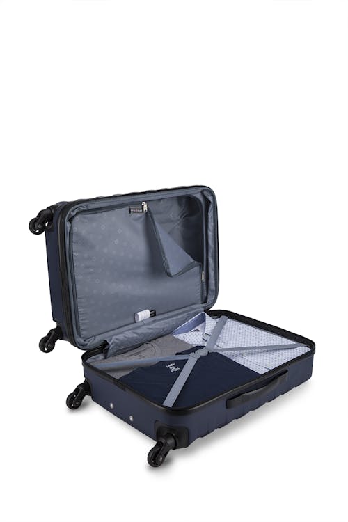 Swissgear Vernier Collection 28" Expandable Hardside Luggage two large main compartments, tie-down straps, lining divider and a privacy pocket